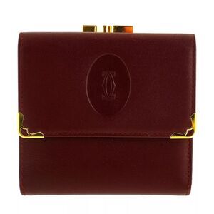 Authentic CARTIER Must Leather Leather Compact Clutch Trifold Wallet Spain